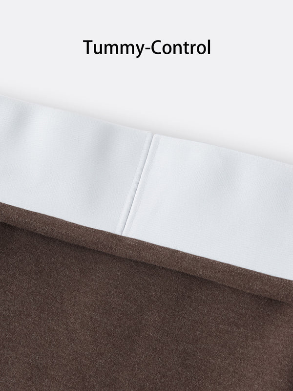 2Pcs Set FuzzLuxe Mockneck Sleeve-Warmer Top & A-line Pull-on Midi Skirt