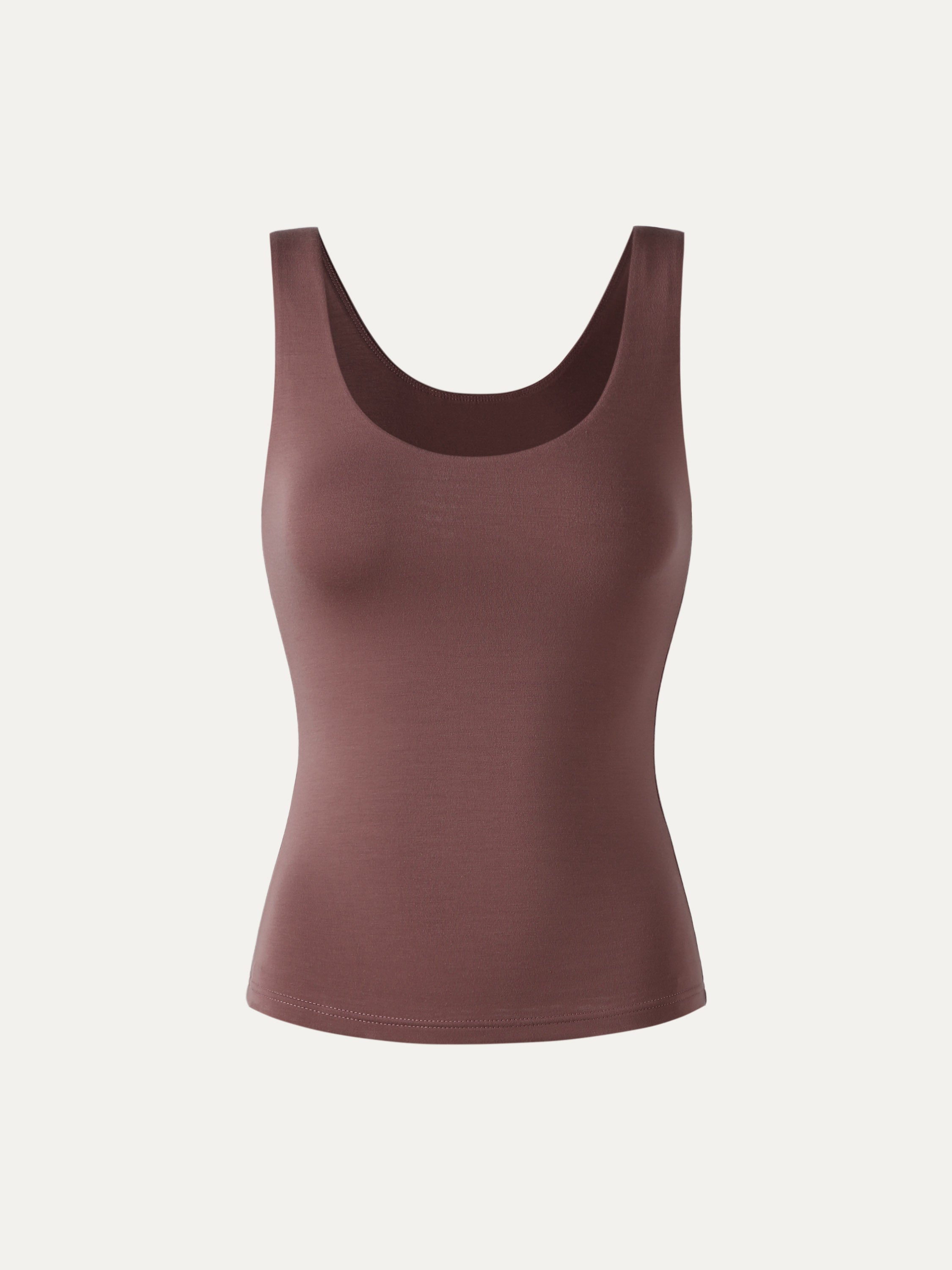 Lenzing Tencel Scoop Tank - Marron