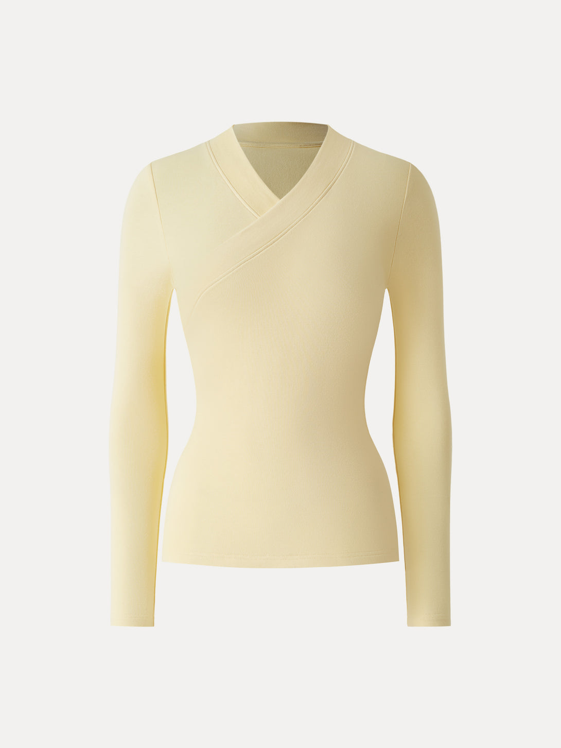 Wide Binding Surplice Long Sleeve Top