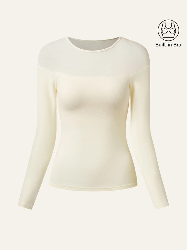 Tencel Wool Sheer Shoulder Brami Top