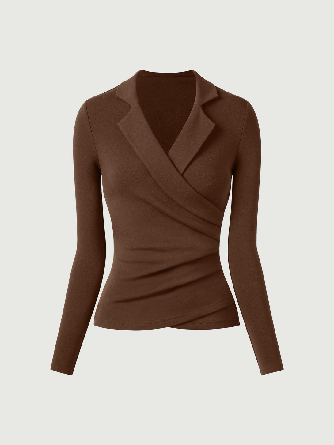 Collared Surplice Top Sweet Hazelnut XS