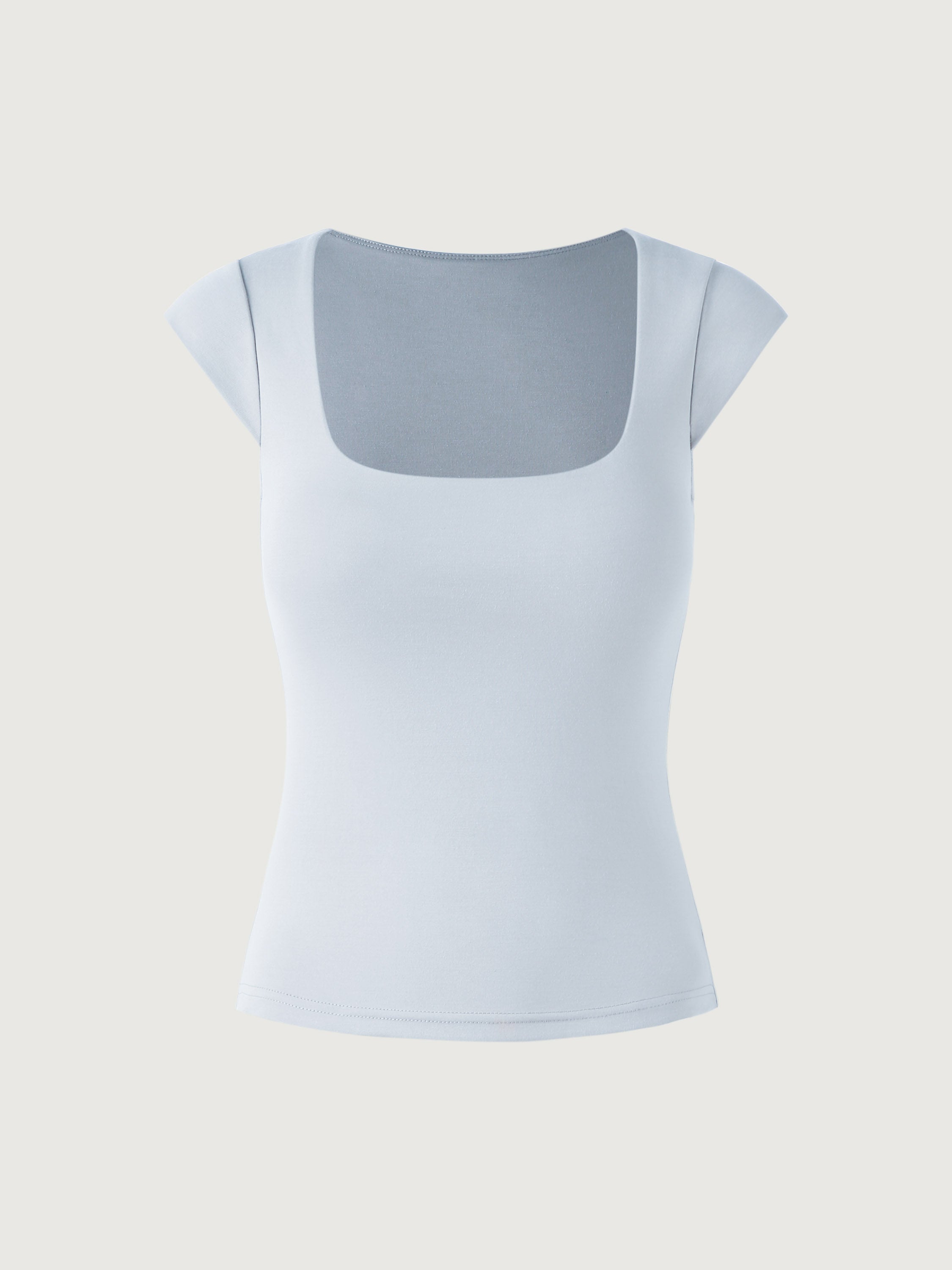 Cap Sleeve Square Neck Brami Top - Battleship Grey