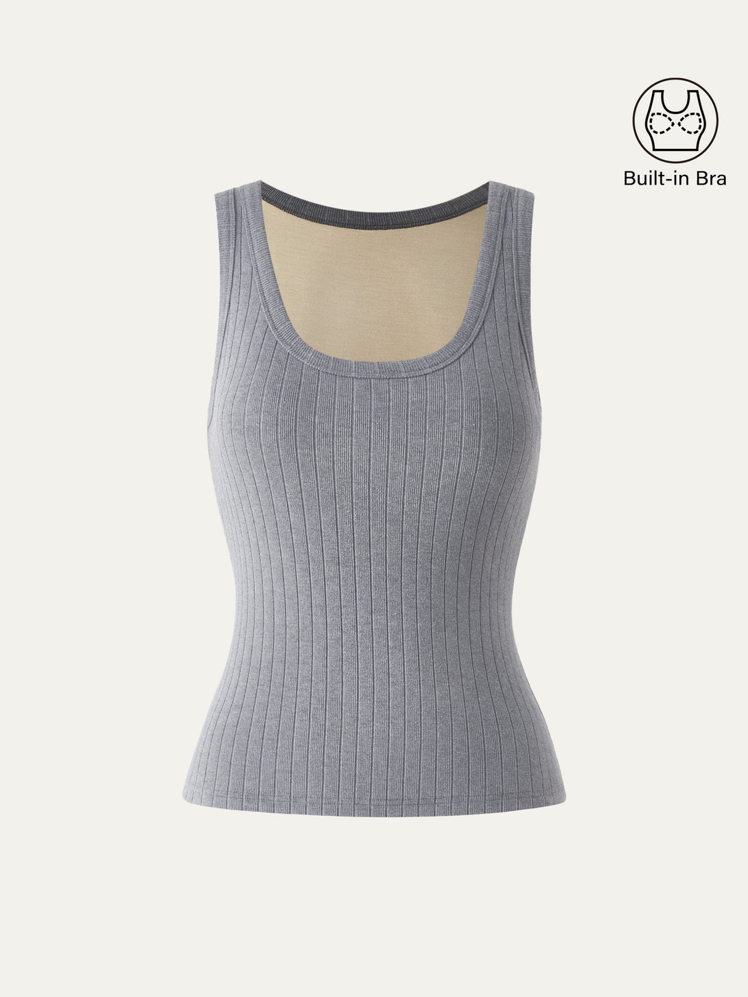Wide Rib Scoop Brami Tank Heather Grey XS