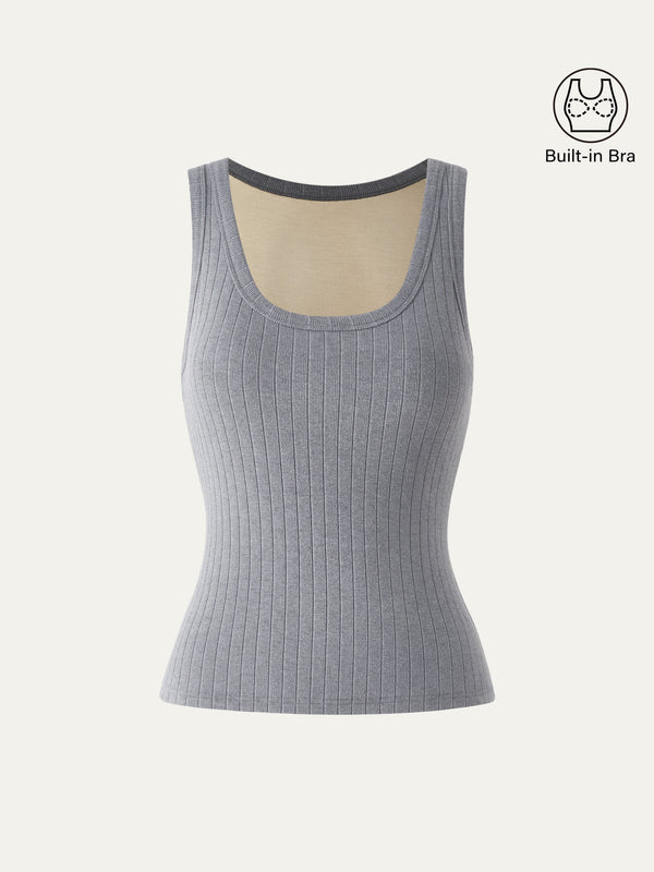 Wide Rib Scoop Brami Tank Heather Grey XS