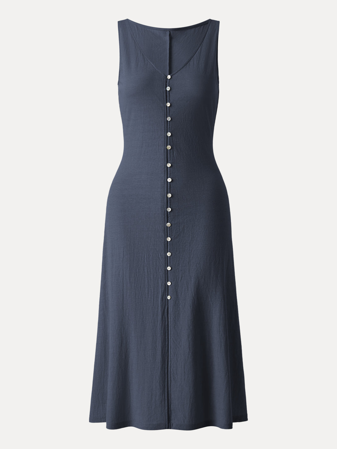 Multi-wear V-neck Button Front Midi Vest Dress