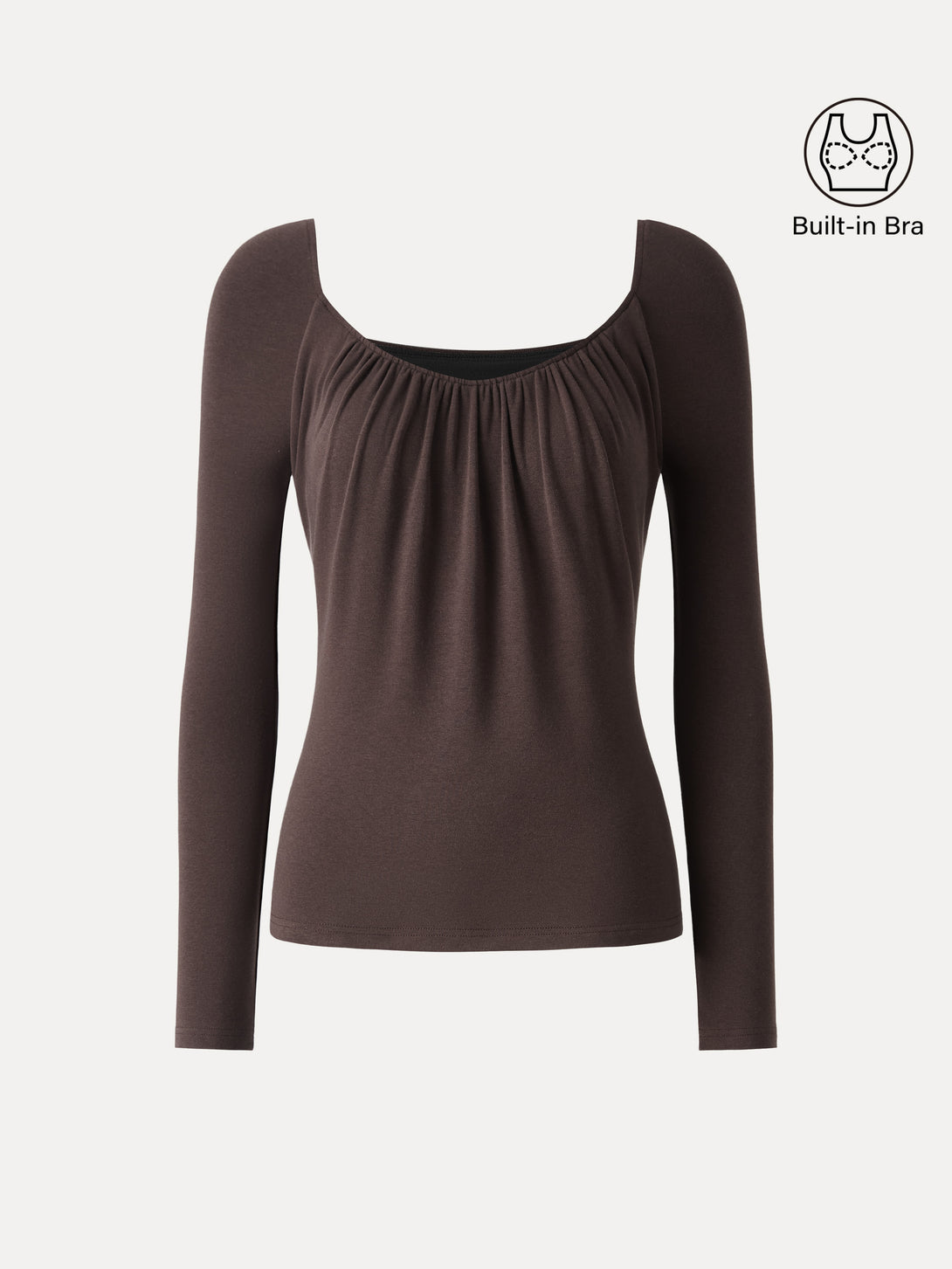 ProWarm Ruched Scoop Neck Long Sleeve Brami