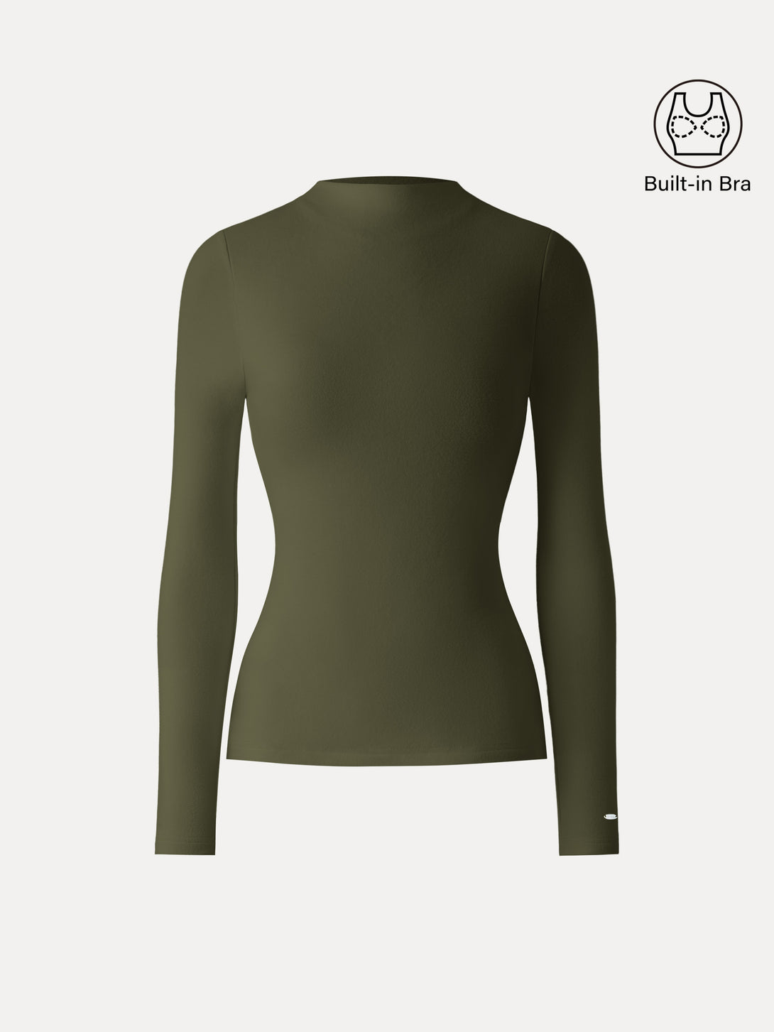 MaxWarm Brushed Mockneck Long Sleeve Brami Deep Olive Green XS