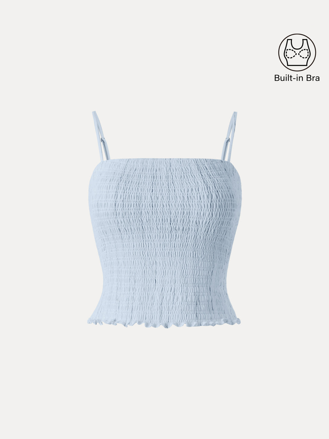 Striped Smocked Adjustable Spaghetti Brami Arctic Ash Stripe XS