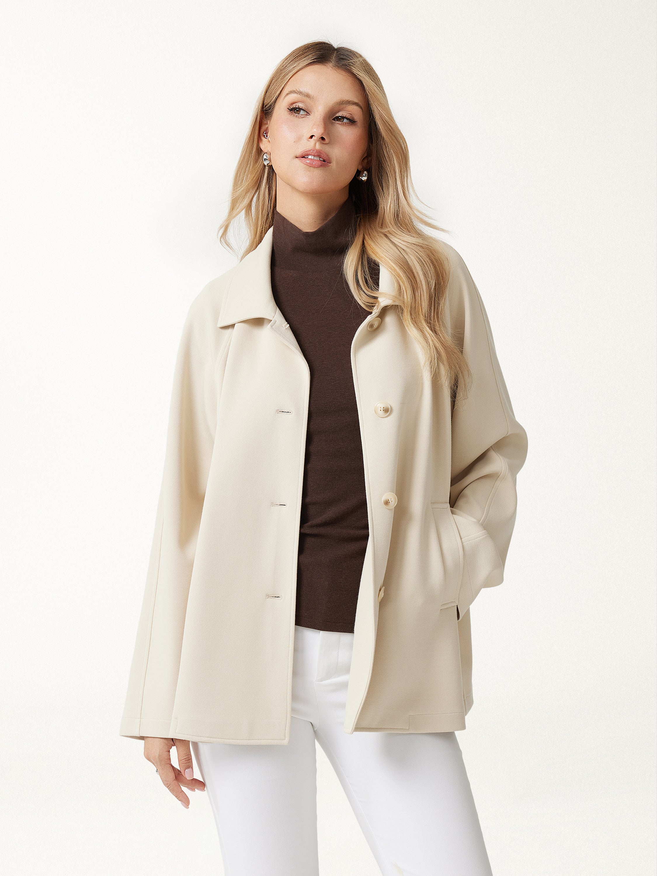 OGL Bamboo Ponte Notched Collar Long Sleeve Belted Jacket – OGLmove