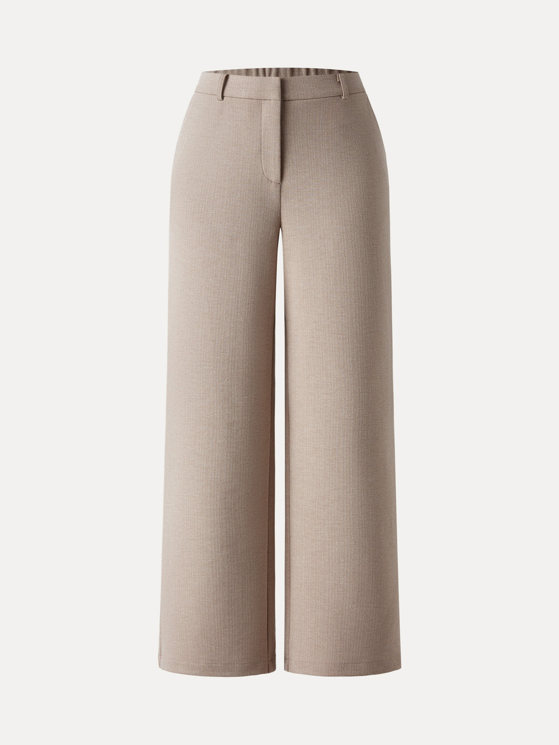 Herringbone Mid Rise Straight Leg Pants with Pockets Petite Cereal