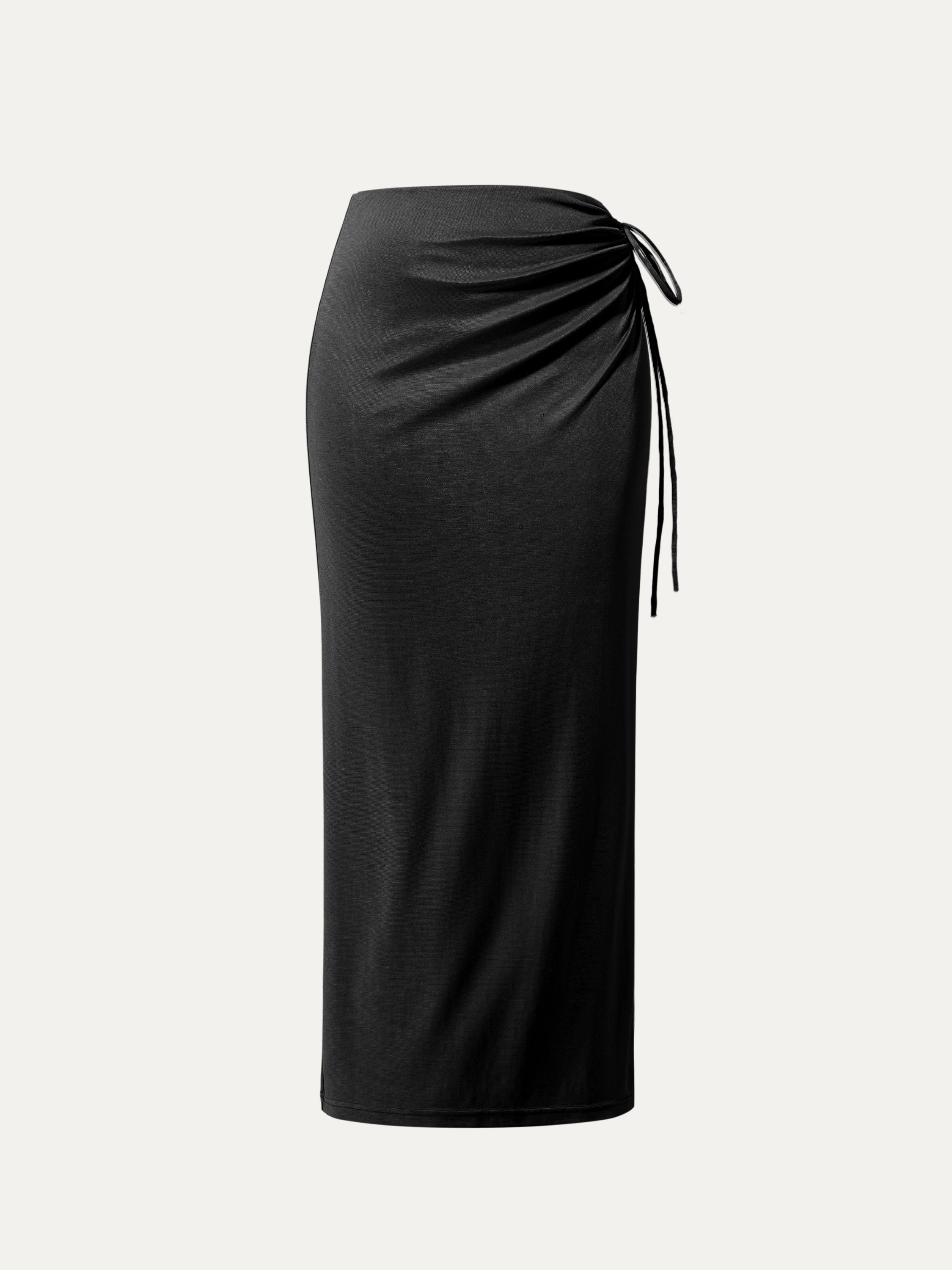 Silk-Like Acetate Irisa Midi Skirt - Pink Salt