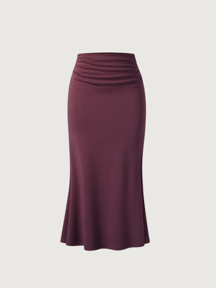 plum mermaid maxi skirt