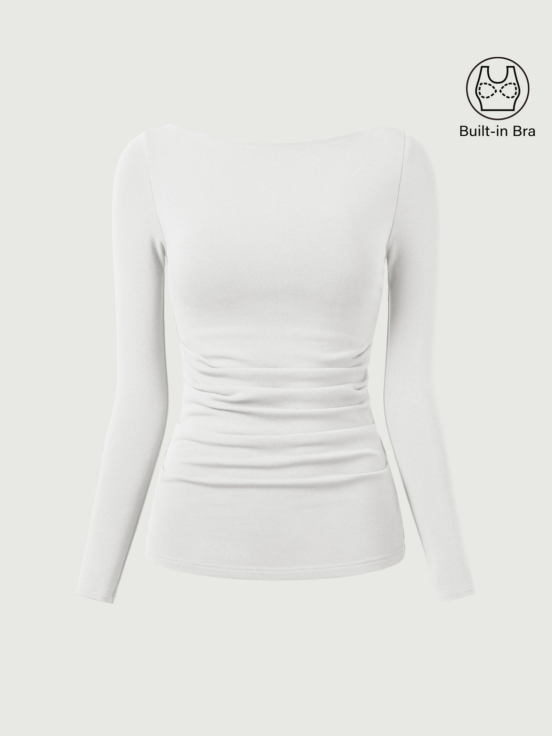 Boatneck Tucks Brami Top White XS
