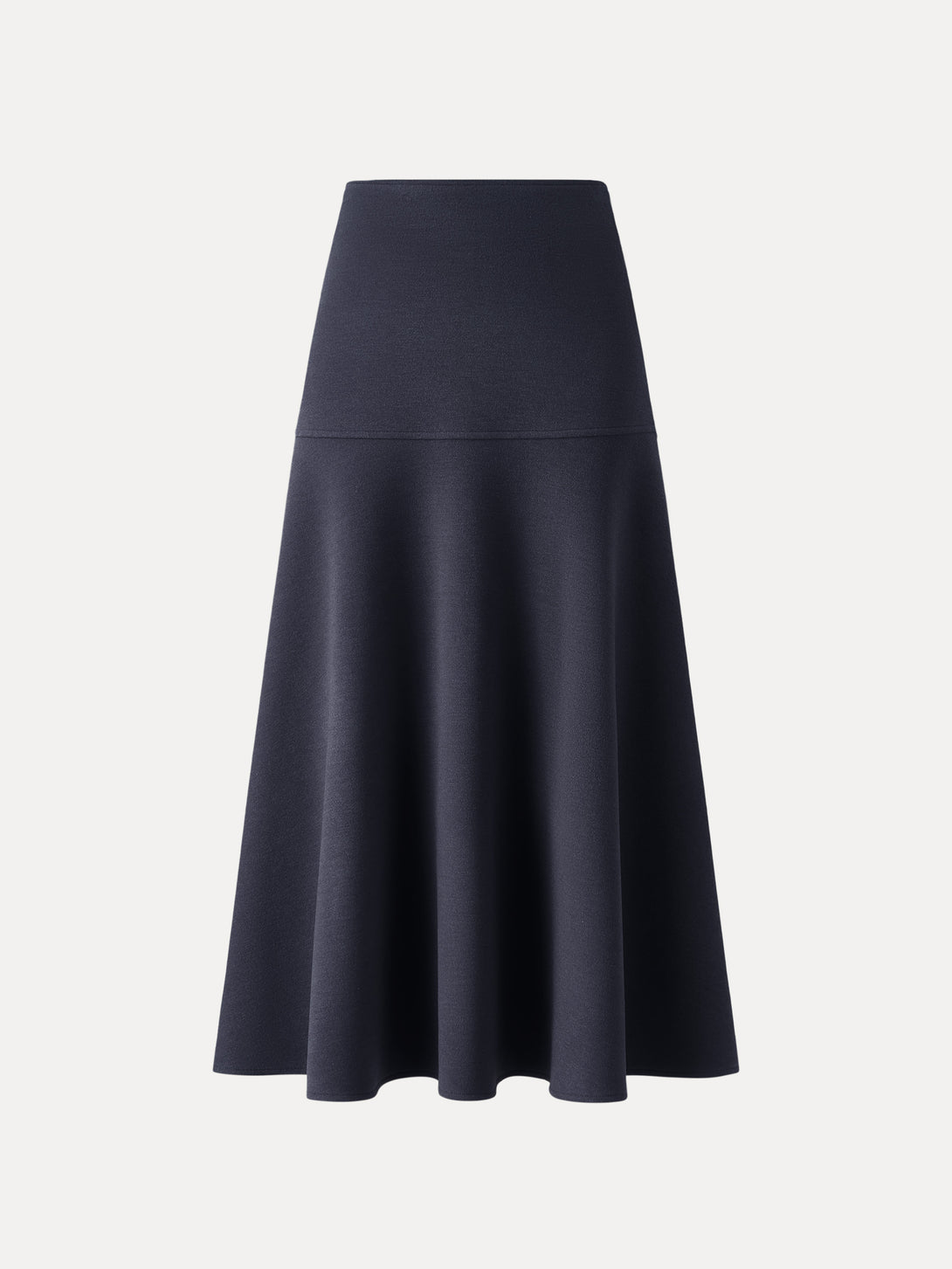 Cashmere-like Flared Maxi Skirt Regular Black Navy