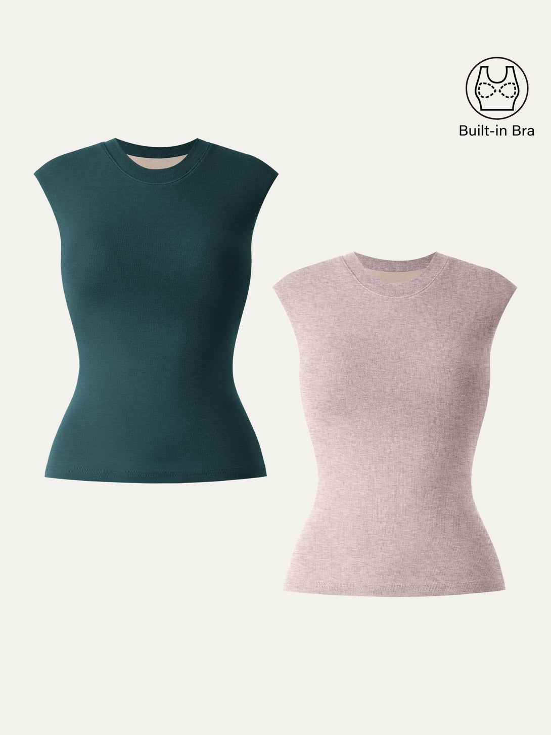 Lyocell Cashmere Crew Neck Wide Shoulder Brami Galactic Stream/Heather Light Pink XS