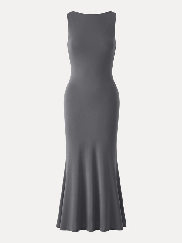 Casual Elegant Going Out Regular Fit Cloudy Silver/M Maxi Dresses Sleeveless Wide Straps Boat Neck Women Dresses OGLmove Casual Elegant Going Out Regular Fit Cloudy Silver/M Maxi Dresses Sleeveless Wide Straps Boat Neck Women Dresses OGLmove