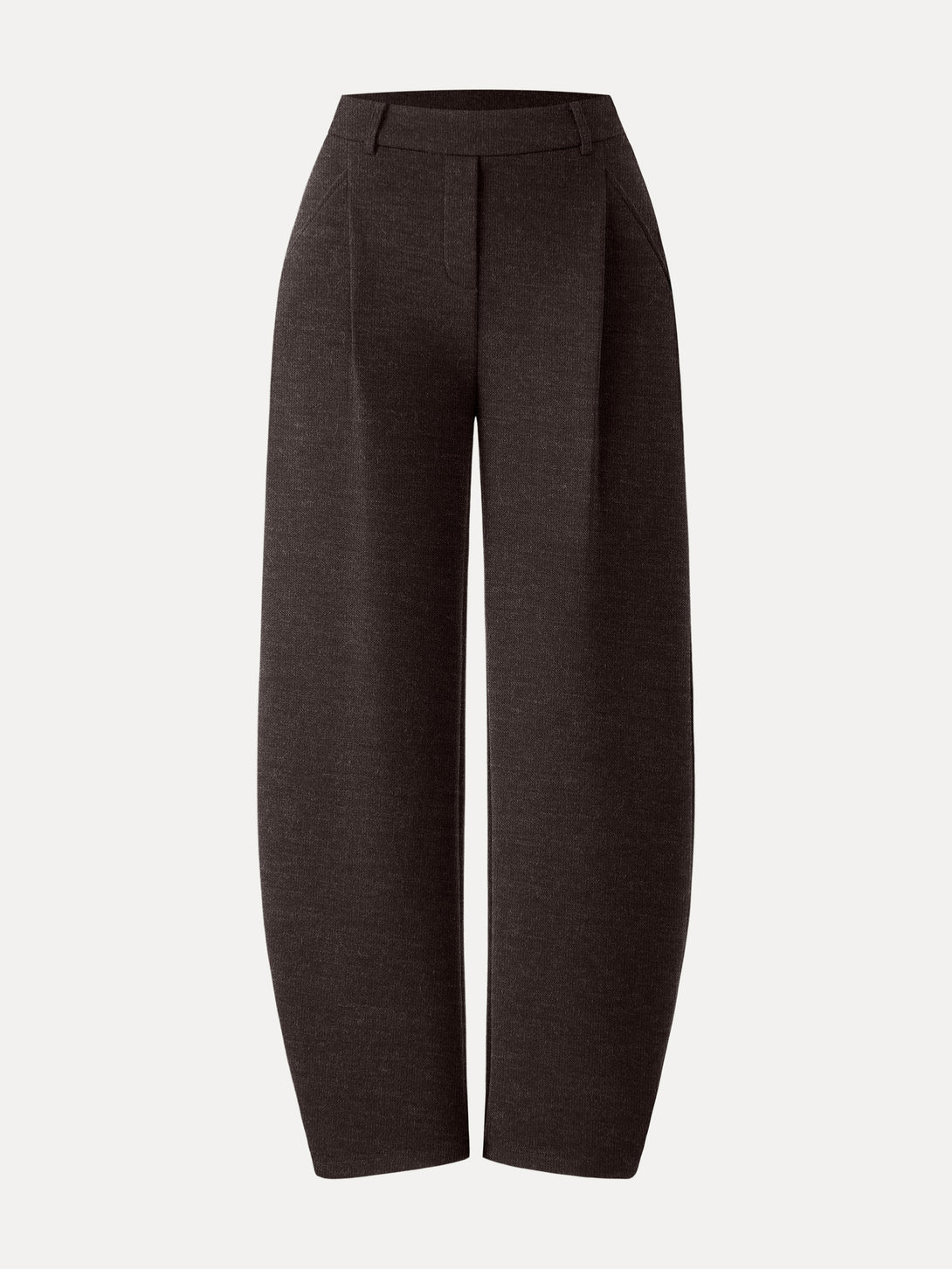 Cozy Knit Mid Rise Barrel Leg Pull-on Pants