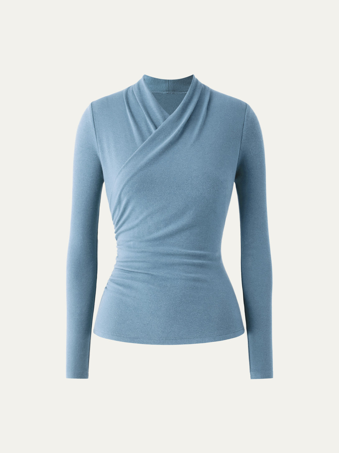Surplice Long Sleeve Top Dusk Blue XS