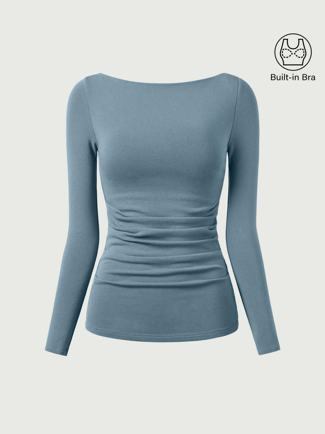 Boatneck Tucks Brami Top Dusk Blue XS