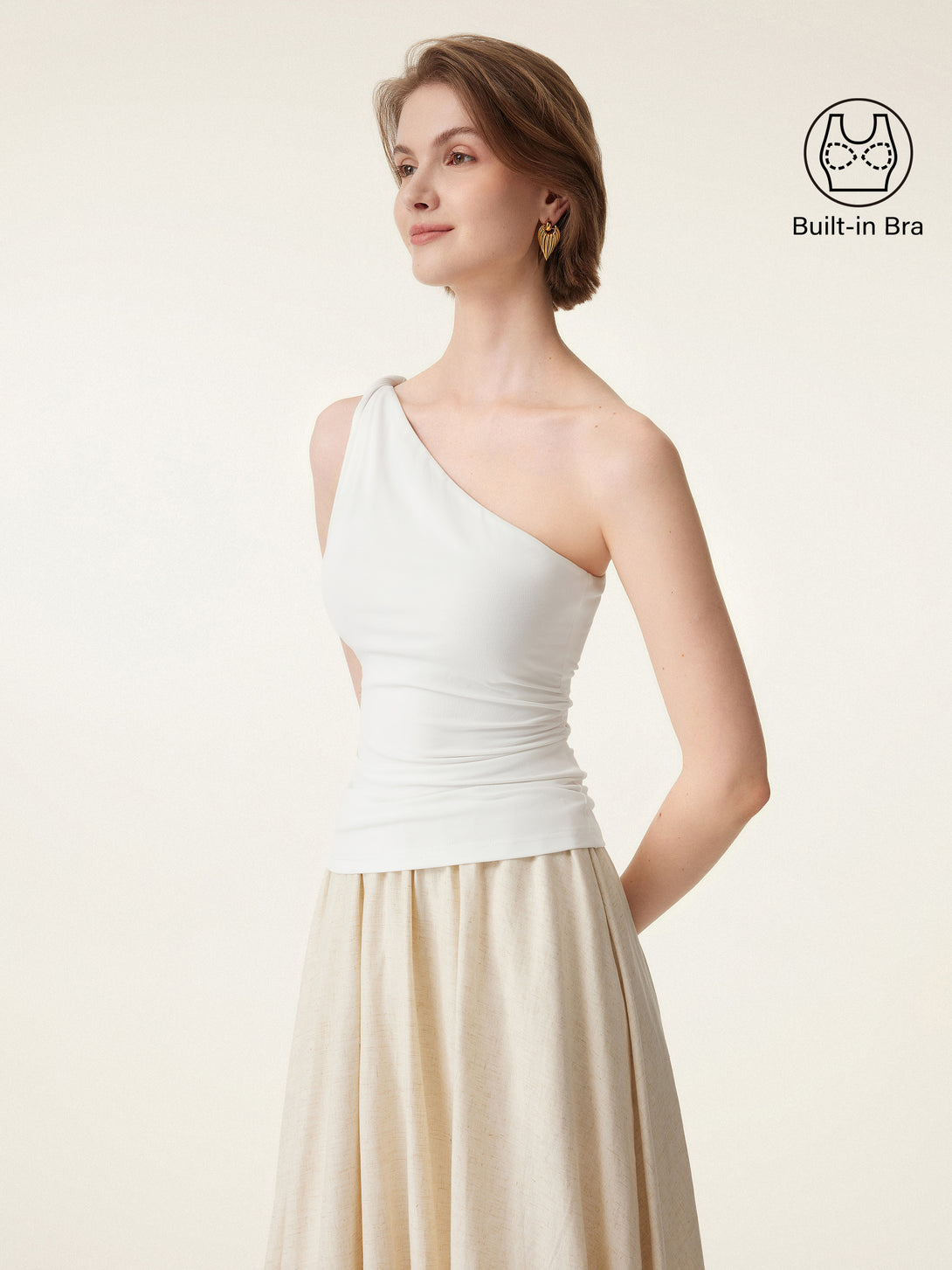 One Shoulder Twisted Brami Tank