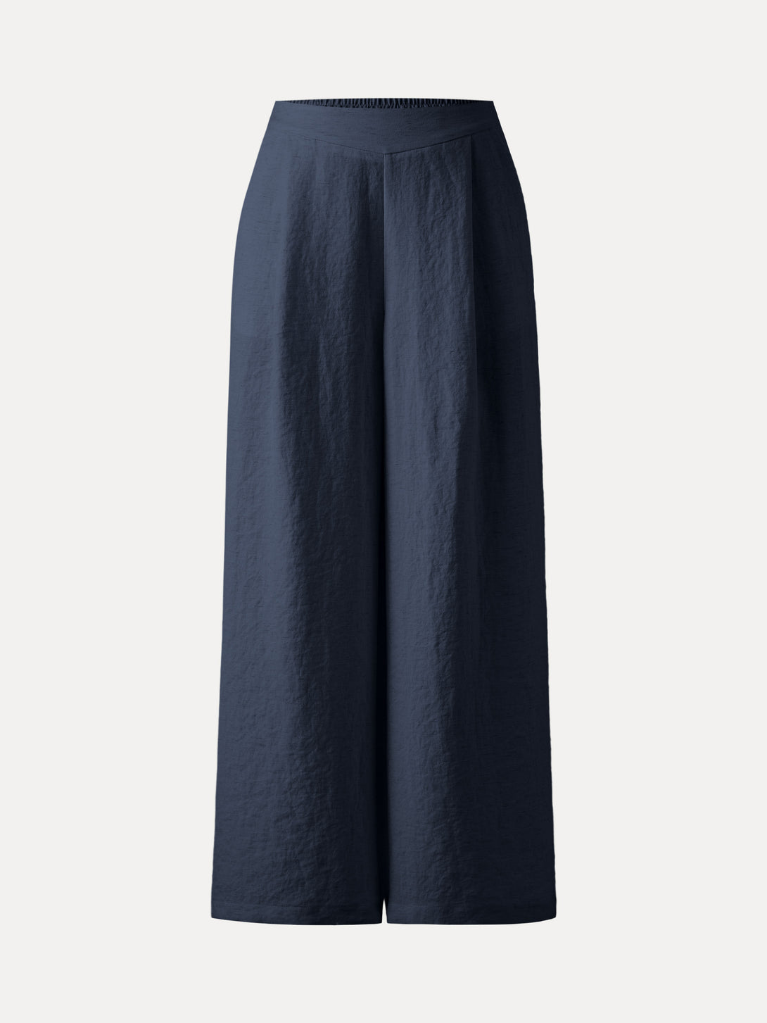 Breezy Linen Mid Rise Wide Leg Pant with Pockets Regular Denim Navy