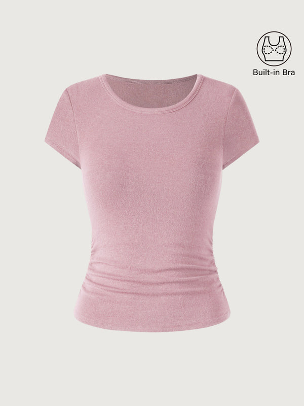 Round Neck Short Sleeve Brami Top