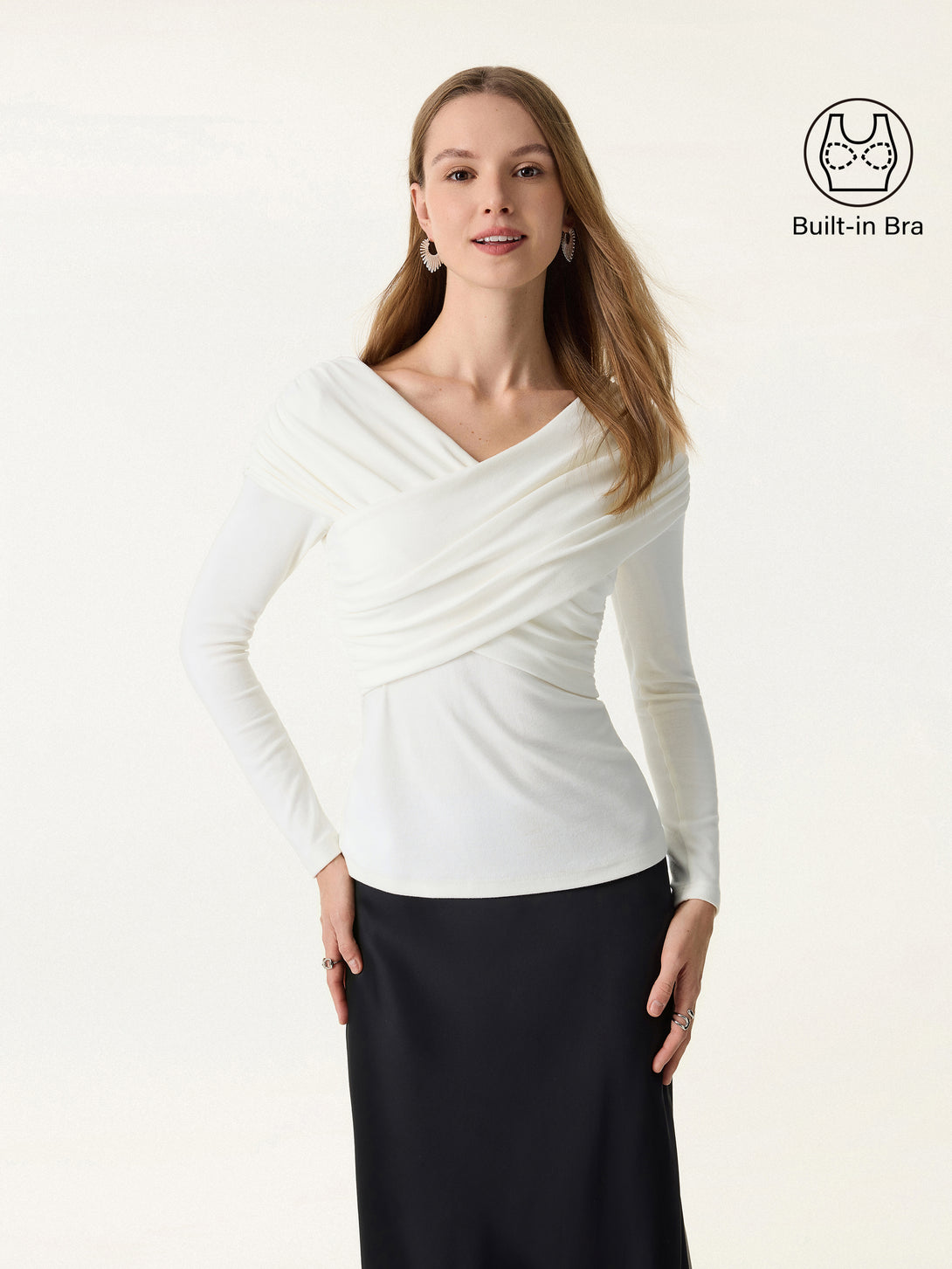 Ruched V-Neck Surplice Brami