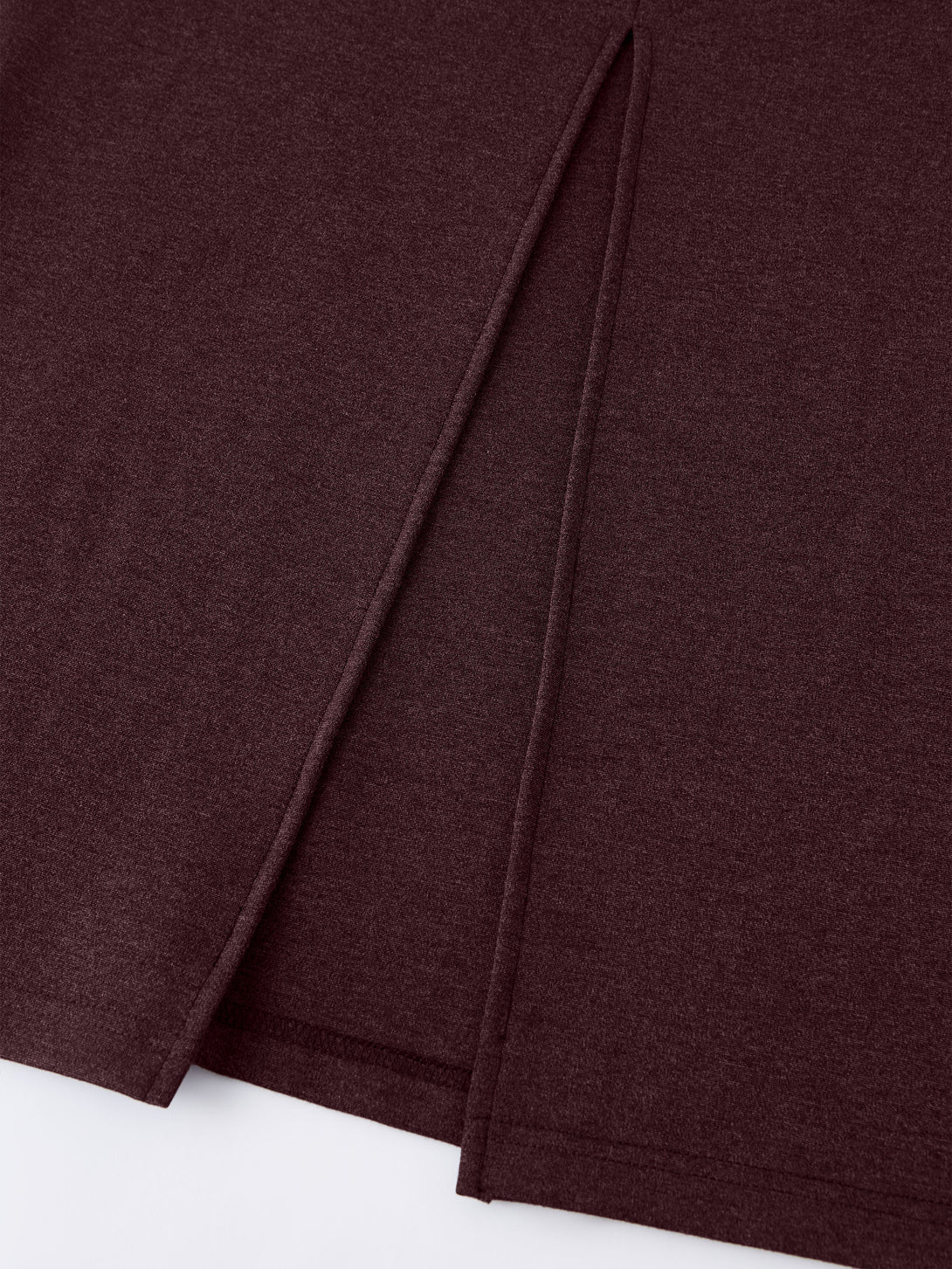 Stretchy Mid Rise Pencil Midi Skirt with Slit