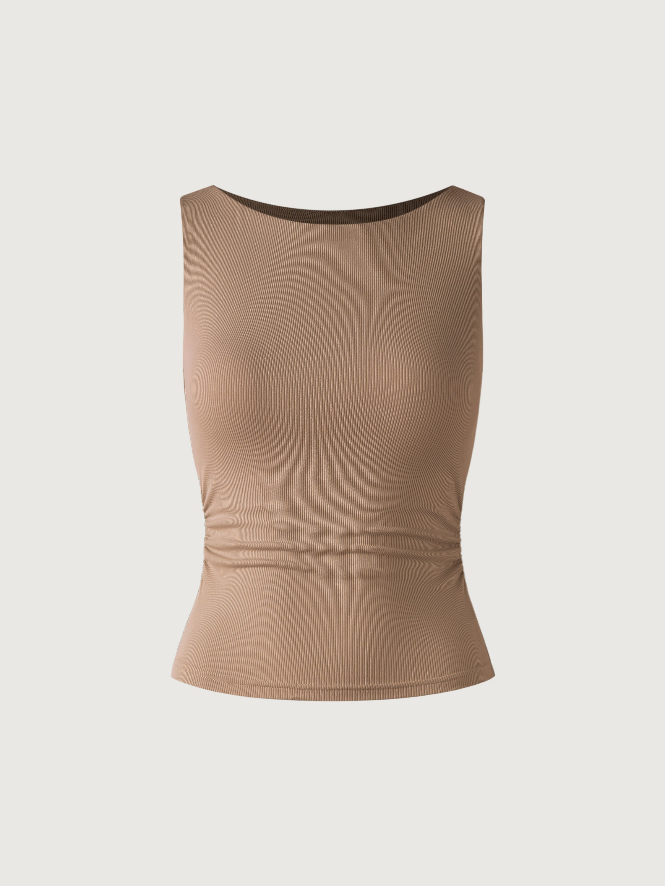 Eco-SkinKiss® Ruched Sides Boatneck Brami - Pine Green