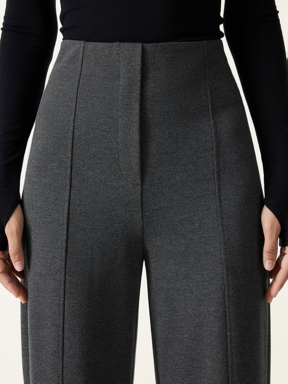 Stretch Ponte High Rise Straight Leg Pants with Pockets