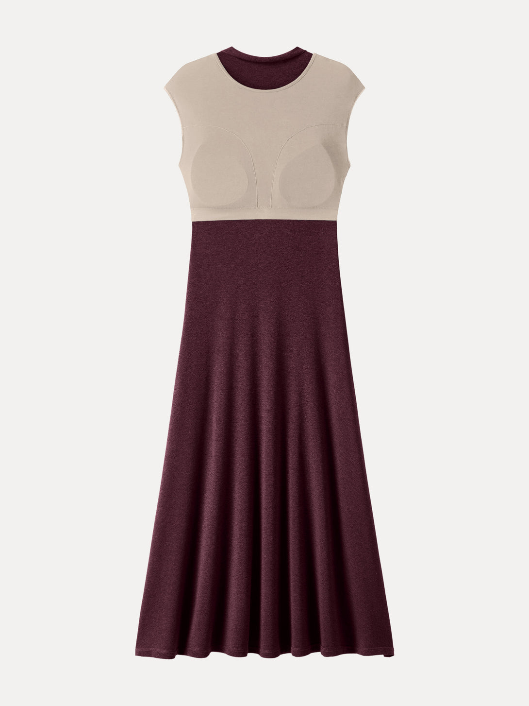 Light Warm Mockneck Wide Shoulder Midi Brami Dress