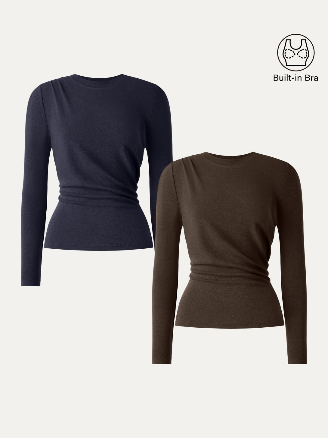 Light Warm Crewneck Tucked Top