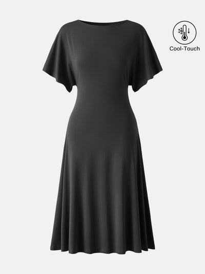 OGLmove Cooling Flowy Mid-Length Sleeve Summer Midi Dress