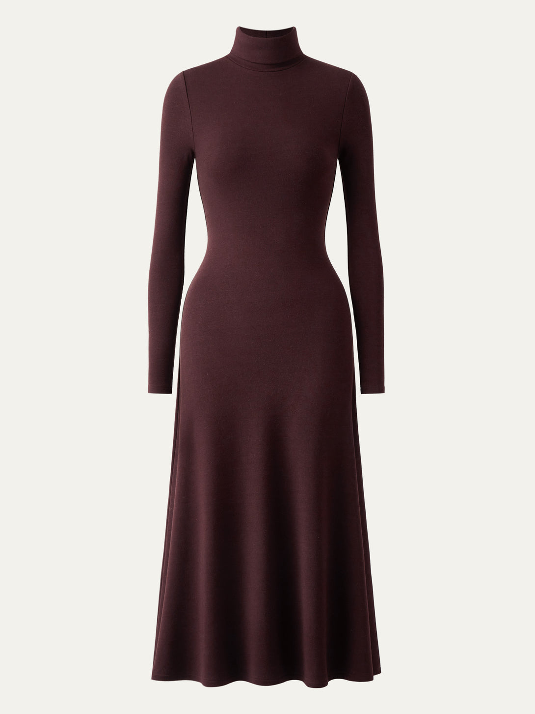 Long Sleeve Turtleneck Midi Dress OGLmove Long Sleeve Turtleneck Midi Dress OGLmove