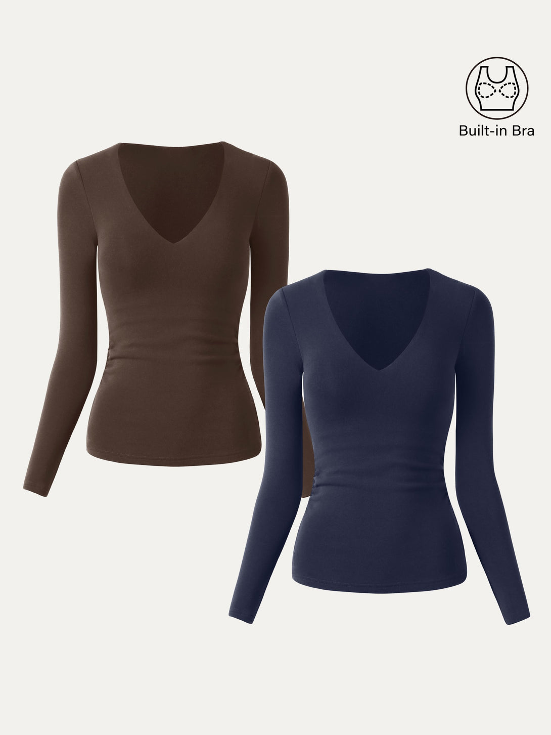 V-Neck Ruched Sides Brami Top