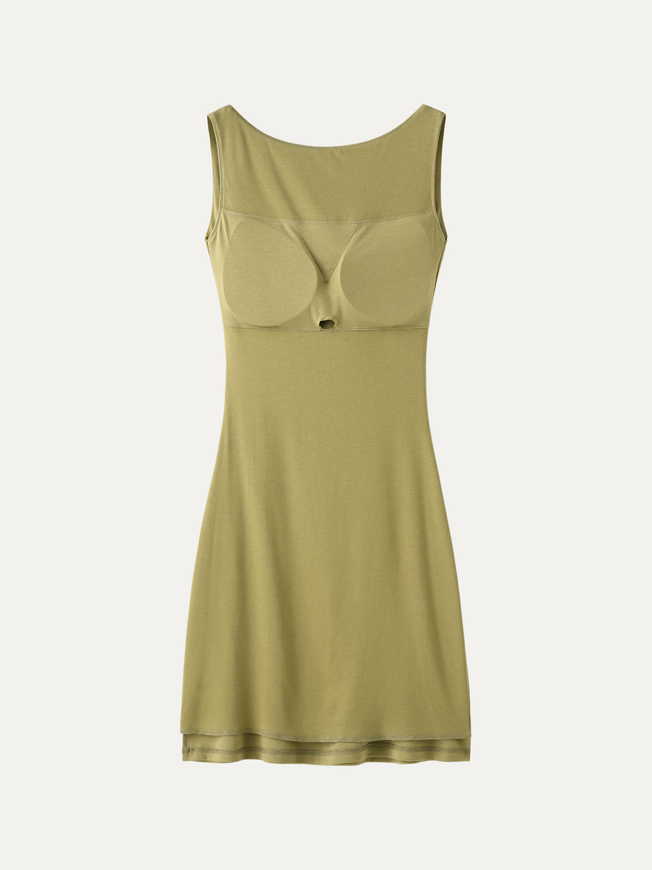 Eco-SkinKiss® Open Back Brami Mini Dress - Olive Oil