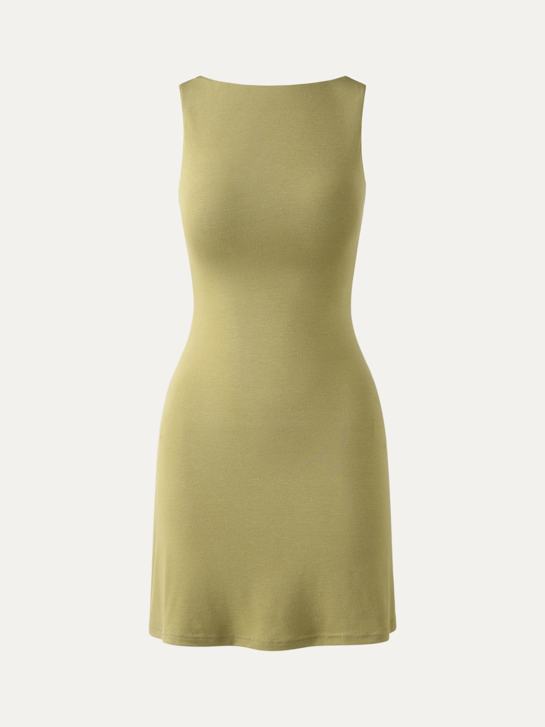 Eco-SkinKiss® Open Back Brami Mini Dress - Oatmeal