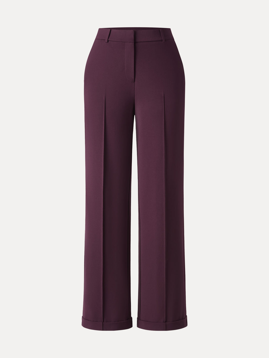 Stretch Ponte High Rise Straight Leg Pintuck Trousers