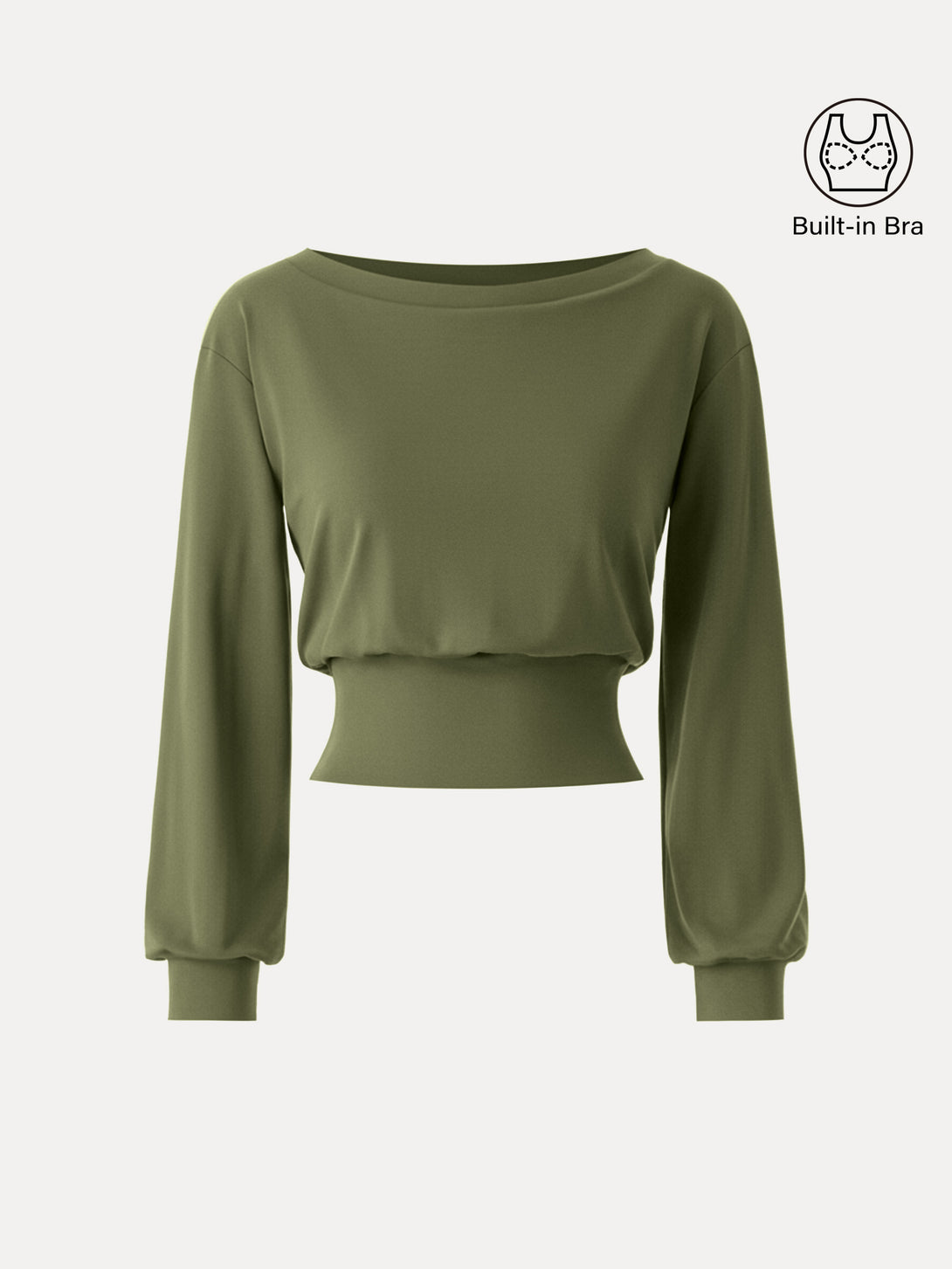 Non-Itchy Wool Blend Boatneck Brami Olive Oil XS