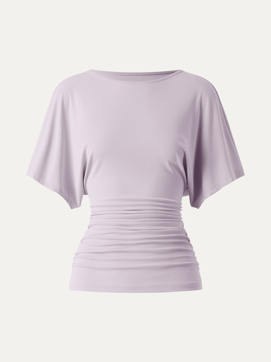 OGL Sandwashed Modal Boatneck Batwing Sleeve Ruched Top with Soft ...