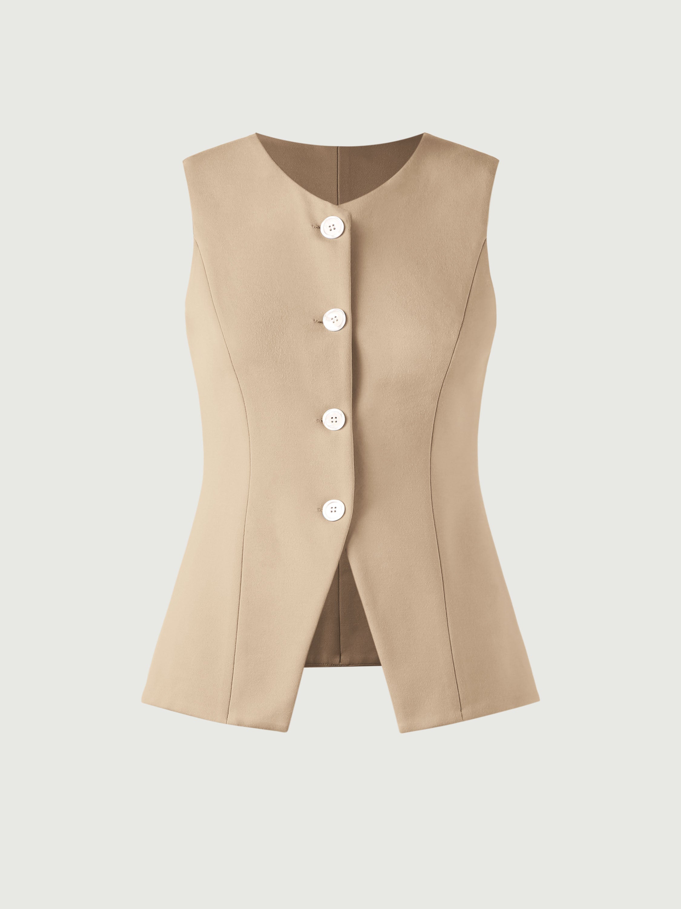 Longline Button-Down Vest