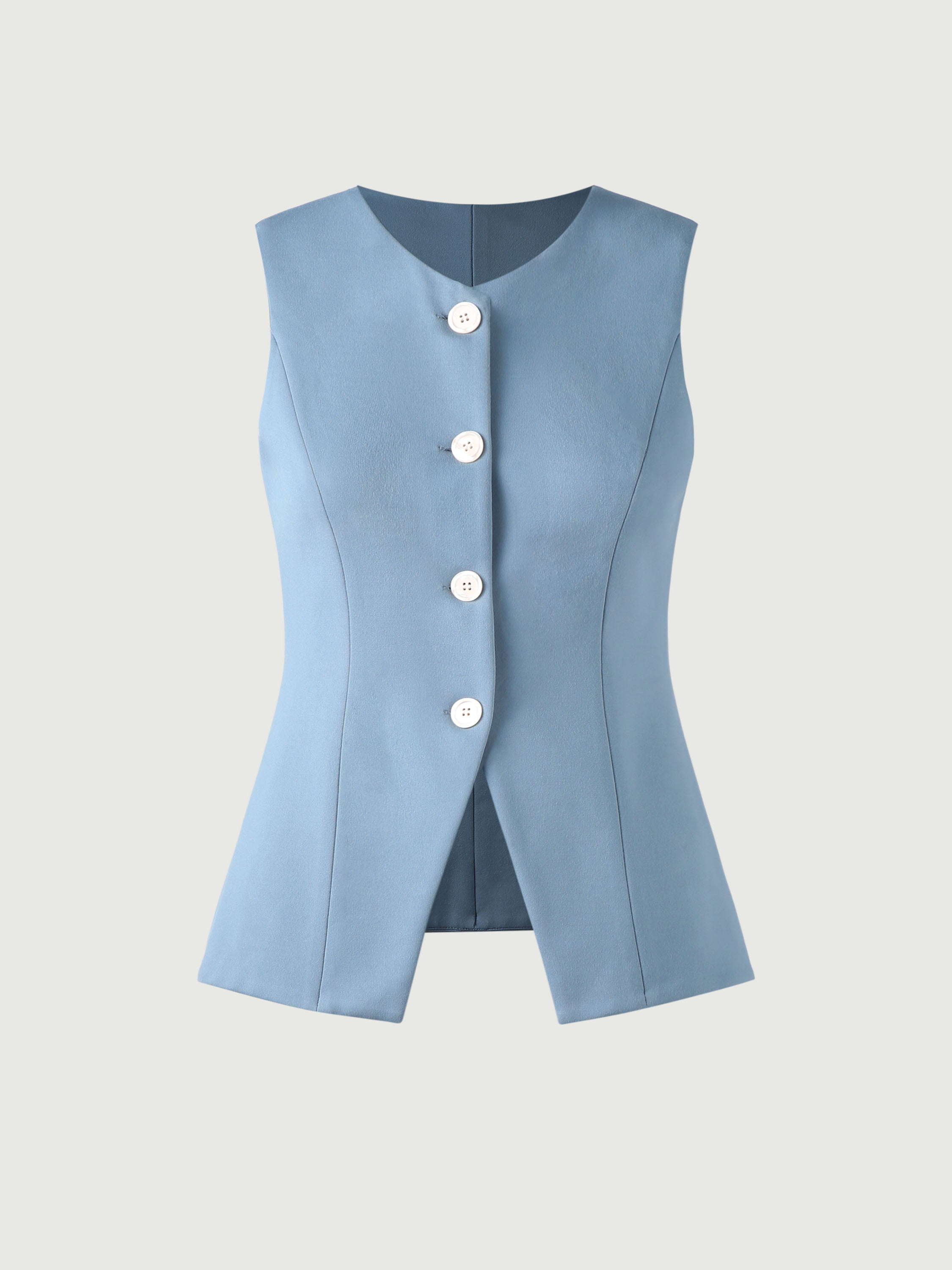 Longline Button-Down Vest