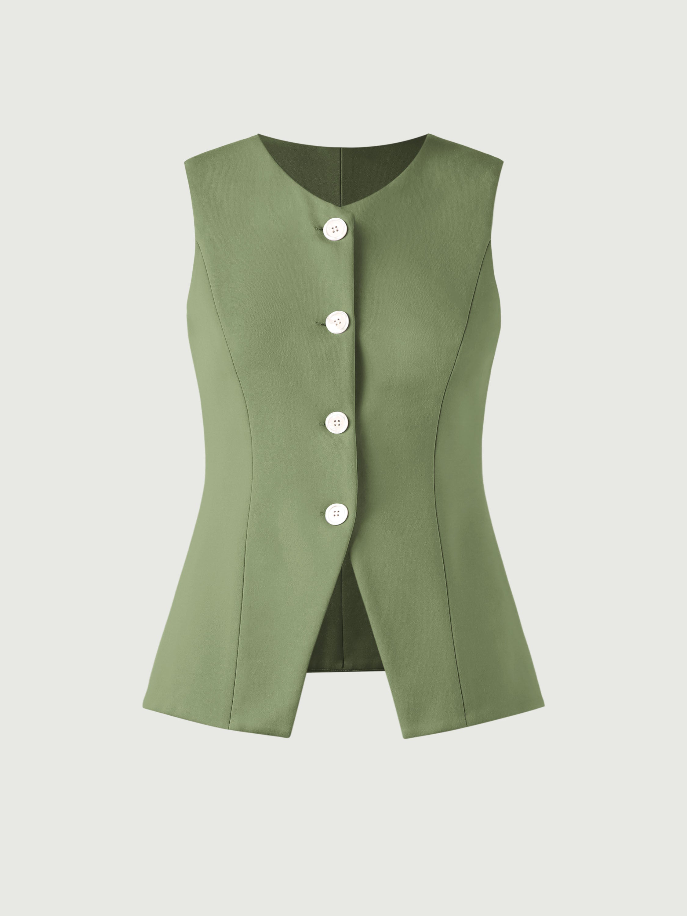 Longline Button-Down Vest