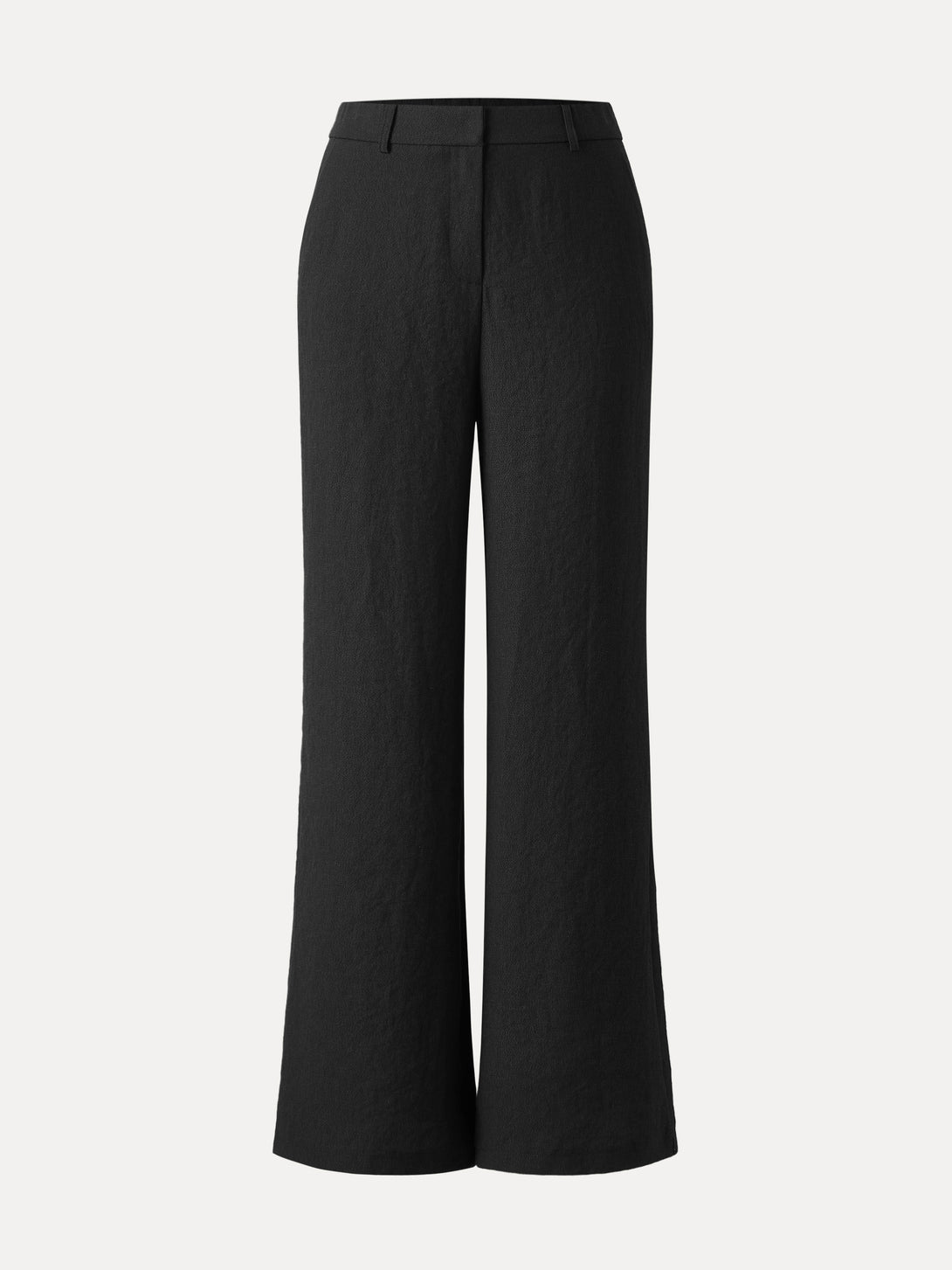 European Linen Mid Rise Flared Pant with Pockets Black XS