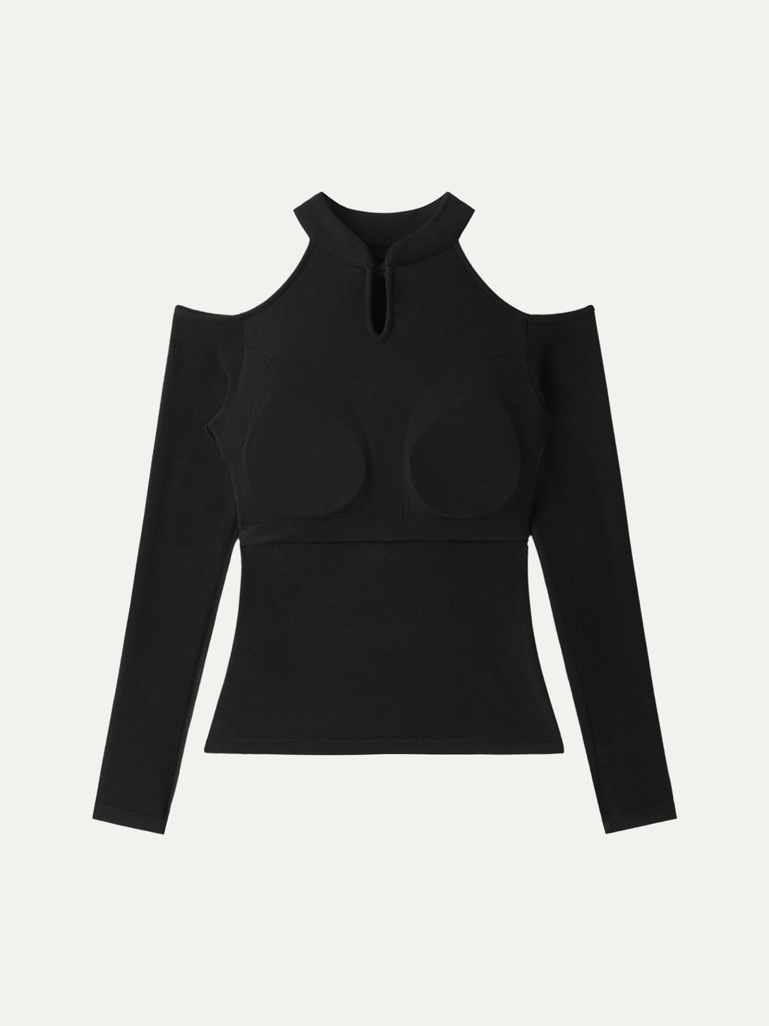 Cutout Shoulder Mandarin Collar Going-out Brami