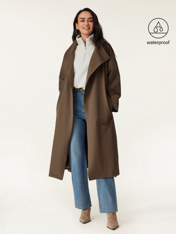 OGLmove Waterproof Belted Trench Coat Ash XXS
