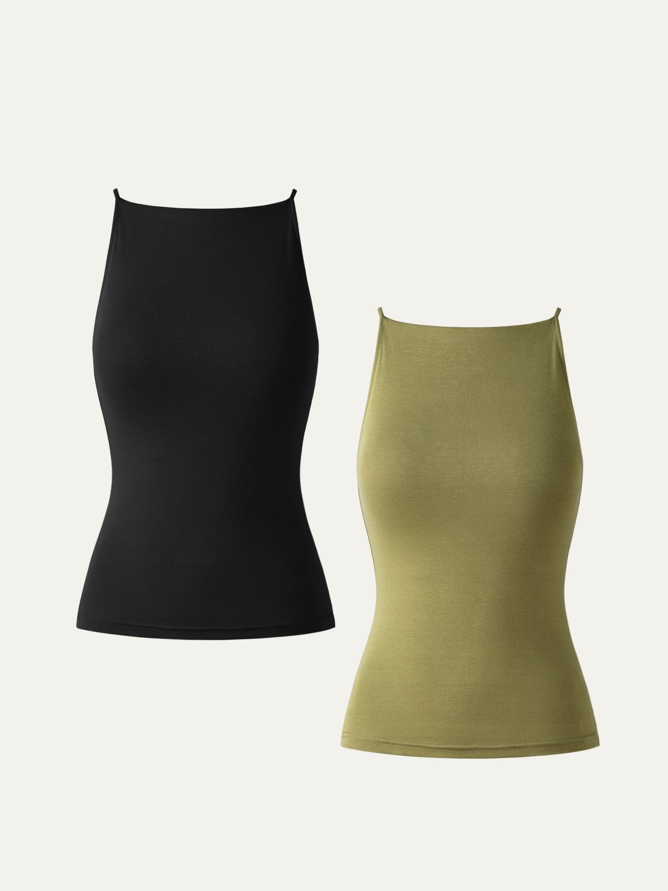 Eco-SkinKiss® Camilla Brami Top 2Pcs Set - Black/Olive Oil