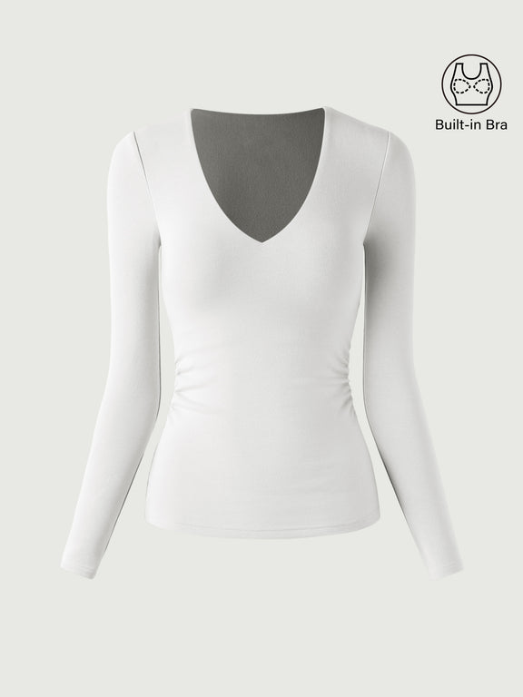 Eco Mousse%C2%AE V Neck Ruched Sides Brami Top