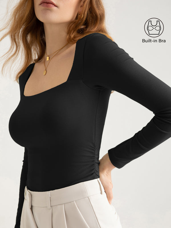 Eco-SkinKiss®2.0 Square Neck Ruched Brami Top