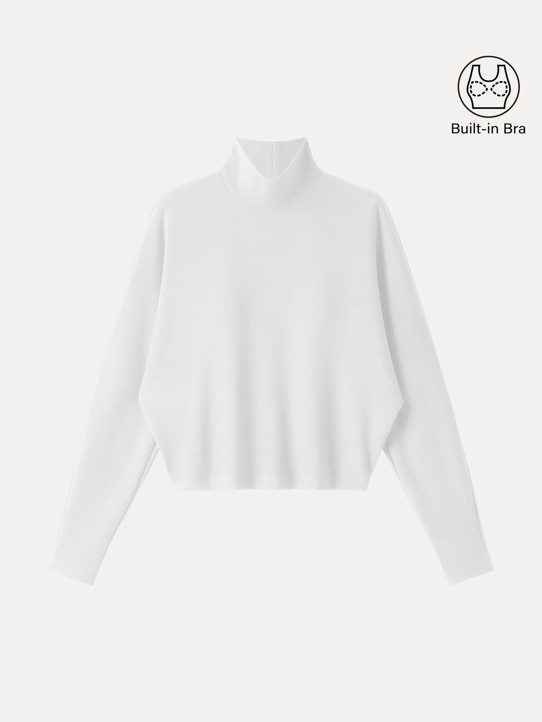 Cozy Warm Mockneck Batwing Sleeve Brami Milk Cream XS